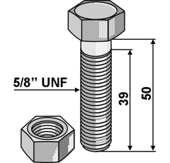 Boulon 5/8" UNF adaptable - BlackSteel©