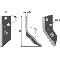 Sgariboldi Futtermischwagenmesser CL07.002, links