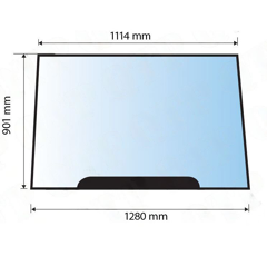 Pare-brise pour machine agricole MASSEY FERGUSON 3902148M1 adaptable