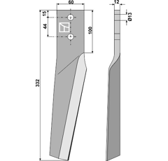 Dent Gauche pour herses rotatives MASCHIO / GASPARDO 10100226 adaptable - Blacksteel©