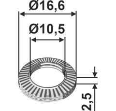 Scheibe 16,6x2,5x10,5 für Häcksler MULAG – Nachbau  