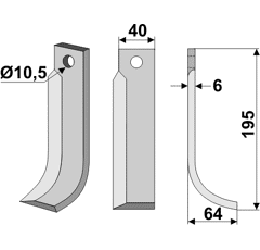 Fräsmesser Rechts 195 x 40 M.A.G. Nachbau