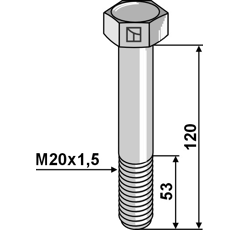 Schraube M20x1,5 x 120 für Mulcher BERTI Nachbau  