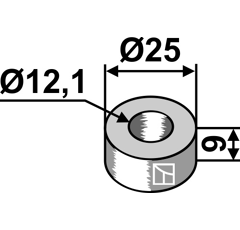 Buchse 9x12,1 für Häcksler FISCHER – Nachbau  