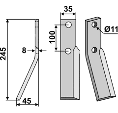 Rotorzinken,  A Links 245 x 35 Berti, Simon Nachbau