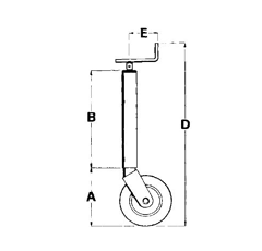 Roue béquille sans relevage 275 x 70 mm