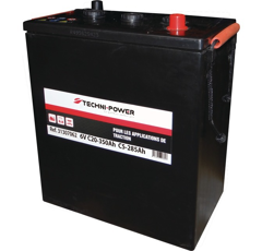 Batterie tracteur 6v 350Ah decharge lente + en diagonale | TECHNI-POWER