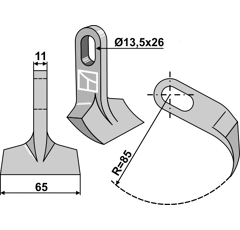 Marteau pour broyeur PERUZZO 05030031 adaptable  - BlackSteel©