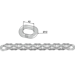 Cadena 12 x 36 mm para esparcidor HEYWANG adaptable