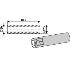 Buchse 103x25x16 Nachbau