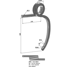 Schwergrubberstiel, gedreht - links 101314711 Kverneland Nachbau