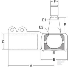 Rotule de direction pour tracteur CASE IH 3140943R1 adaptable
