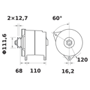 Lichtmaschine IA 1413 / 28V 120A Mahle-Iskra-Letrika  