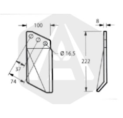 Rascador G para rotavator KUHN KU52325300 original