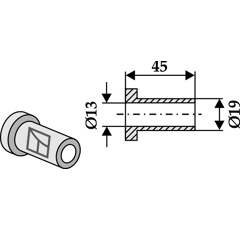 Entretoise 45x13 pour broyeur BOMFORD adaptable - Blacksteel©