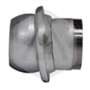 Raccord mâle galva + manchon fileté mâle Ø 100 mm adaptable