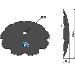 Eggenscheibe gezahnt Ø 510 mm für Scheibenegge VÄDERSTAD 406513 Nachbau