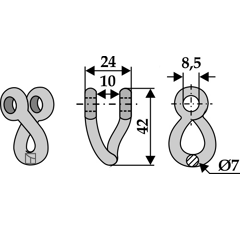 Schäkel 42 x 24 für Mulcher BOMFORD – Nachbau  