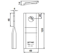 KM-Klinge rechts 120x49x4 mm ORIGINAL 434989 Pöttinger Original 
