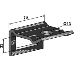 Bride de fixation pour dent Ø 13 mm adaptable - BlackSteel©