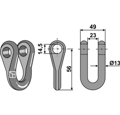 Manille 56x49 pour broyeur QUIVOGNE adaptable - Blacksteel©