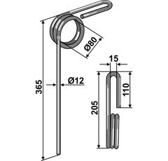 Peigne 365 mm pour semoir KVERNELAND A150503600 adaptable - Blacksteel©