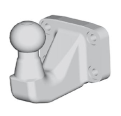 Kugelflansch Kugel 50,Flanschmaß 83x56 mm, Schwarz  Rockinger