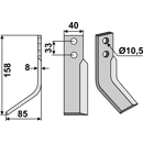 Fräsmesser Links 158 x 40 Zappator Nachbau
