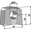 Halter 57 x 57 für Mulcher BERTI Nachbau  