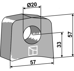 Bride de support 57x57 pour broyeur BERTI adaptable - Blacksteel©