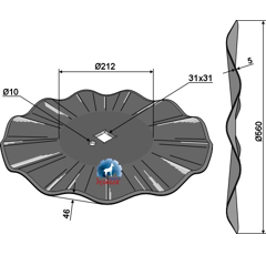 Disque de coupe pour rouleau KONGSKILDE 7202302004 adaptable - BlackSteel©