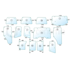 Vitre latérale G. pour machine agricole JOHN DEERE L213352 adaptable