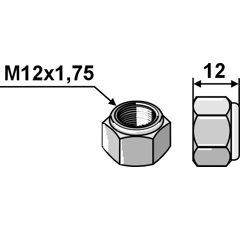 Sicherungsmutter, Sechskant, M12 – mit Nachbau  