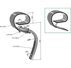 Dent complète sans soc 690 x 300 mm pour cultivateur adaptable