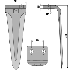 Dent pour herse rotative MORRA 9112620000M adaptable 
