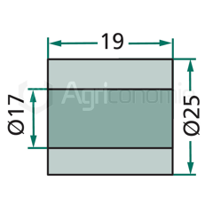 Entretoise 19x17 pour broyeur LECKRON adaptable 