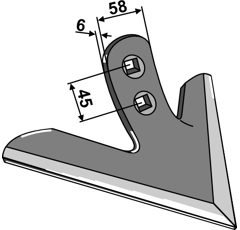 Soc triangulaire 300 x 45 mm pour cultivateur CLEMENS adaptable