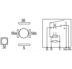 Relais 12 V 2 x 150 W 5 bornes adaptable