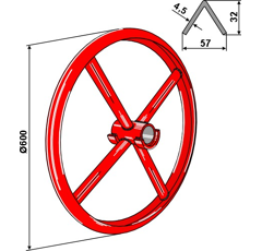 Roue à anneaux pour rouleau VOGEL & NOOT G0322200 adaptable - BlackSteel©