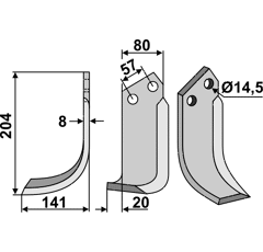 Fräsmesser - links PEG03L Pegoraro by Muzzi
