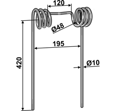 Griffe Ø10mm pour semoir BOURGAULT 2070-27 adaptable 