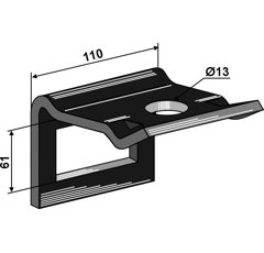 Halter für 50 x 50 - 13 mm Nachbau  