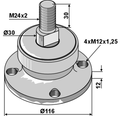 Palier pour déchaumeur RABE 90314012 adaptable - BlackSteel©