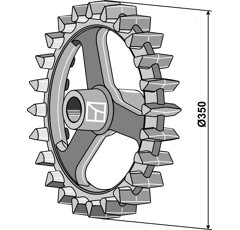 Disco Crosskill Ø 350 mm para rodillo desterronador adaptable