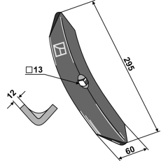 Soc 295 mm pour dents à grand ressort de cultivateur KUHN adaptable