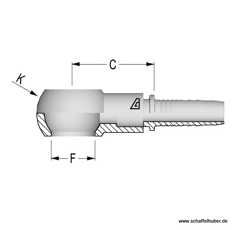 Pressnippel 14  mm DN06M14RN Alfagomma