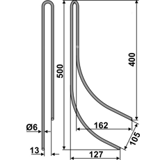 Griffe Ø6 mm pour semoir adaptable - Blacksteel©