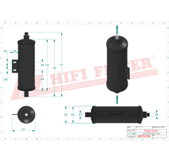 Filtre déshydrateur de climatisation pour machine agricole DYH 90014