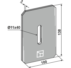 Rascador 138 x 100 mm para rodillos packer LELY 1.1645.2948.0 adaptable - BlackSteel©