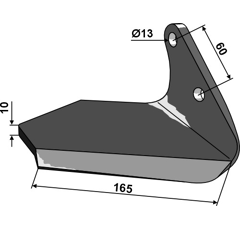 Soc à ailette droit pour cultivateur GREAT PLAINS 820-507C adaptable